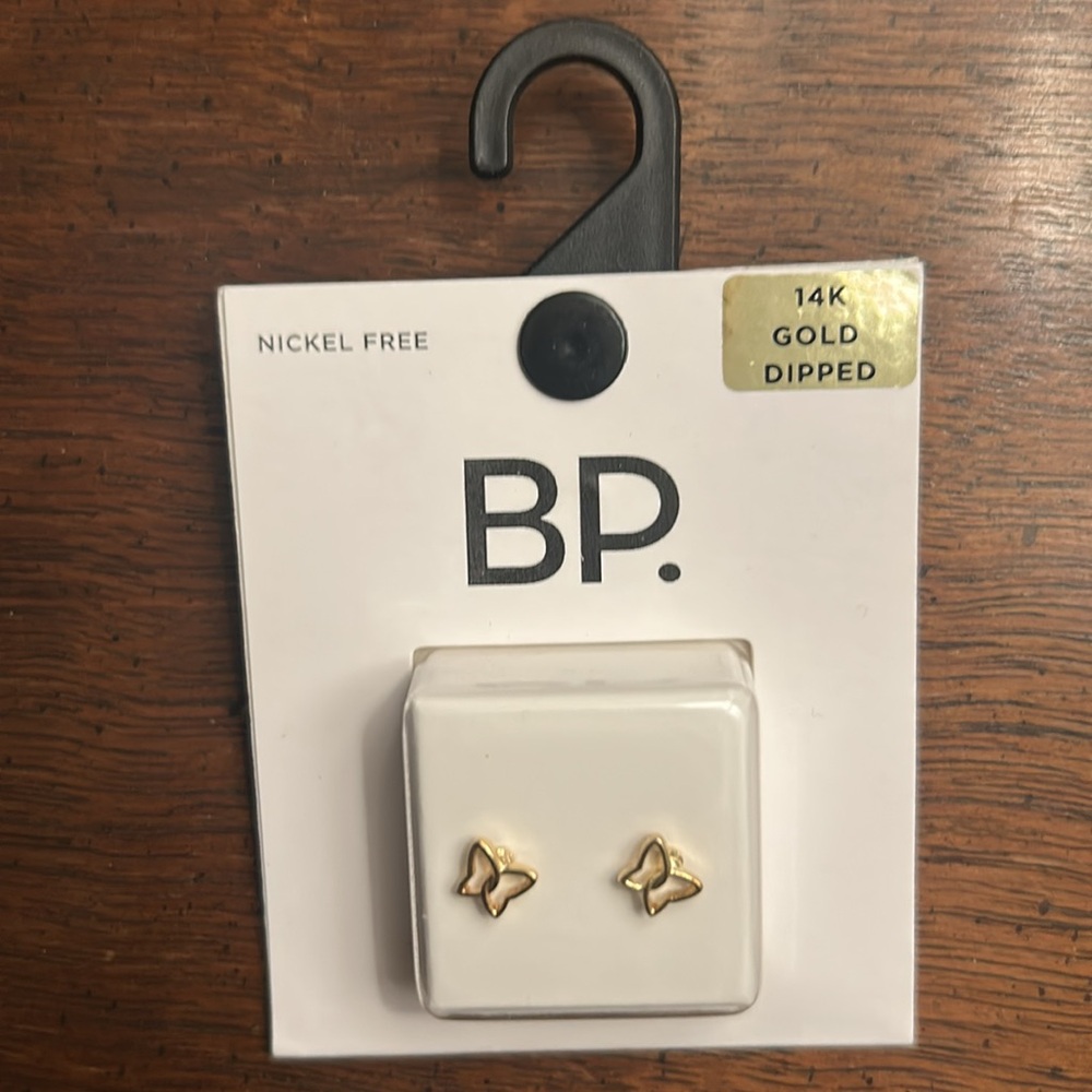 BP Gold Butterfly Stud Earrings
